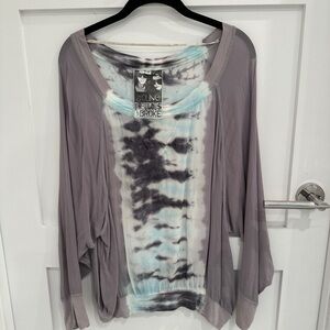 Young Fabulous & Broke Tie-Dye Sweatshirt - Gray and Blue